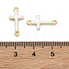 Brass Enamel Religion Cross Links Connector Charms KK-D229-07G-03-3
