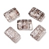 2-Hole Baking Paint Transparent Glass Beads GL-CBA5BF9-01B-1