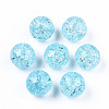 Transparent Crackle Acrylic Round Beads Strands X-CCG-R002-12mm-04-2