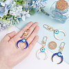 4Pcs 2 Colors Alloy Enamel Turkish Evil Eye Pendant Decoration KEYC-AR0001-13-3