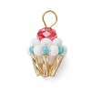 Glass Seed Beaded Cupcake Pendants PALLOY-MZ00581-02-1