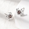 Spider Brass Micro Pave Cubic Zirconia Stud Earrings EJEW-L306-04P-02-3