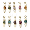 Natural Multicolor Tourmaline & Cultured Freshwater Pearl Pendants PALLOY-JF05307-1