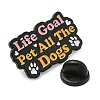 Dog Theme Zinc Alloy Word Brooch JEWB-M032-01G-EB-3