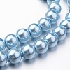 Eco-Friendly Dyed Glass Pearl Round Bead Strands X-HY-A008-8mm-RB006-2
