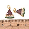Brass Micro Pave Cubic Zirconia Pendants KK-C143-33C-G-3