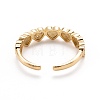 Brass Micro Pave Clear Cubic Zirconia Cuff Rings RJEW-I077-02G-4