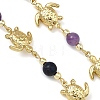 Natural & Synthetic Mixed Gemstone Handmade Round Beaded Chains AJEW-JB01653-01-2