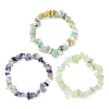 3Pcs 3 Style Natural Mixed Gemstone Chips Beaded Stretch Bracelets Set for Women BJEW-FZ00006-2