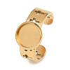 Hollow Cross 304 Stainless Steel Cuff Ring Components SA-CBA098D-02G-B-1