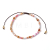 Natural Mixed Gemstone & Glass Seed Braided Bead Bracelet BJEW-JB09530-3