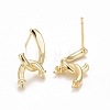 Rack Plating Brass Earring Findings KK-C237-08G-2