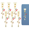 6Pcs 12 Styles Alloy Enamel Pendant Decorations HJEW-DC00161-1
