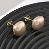 Brass & ABS Plastic Imitation Pearl Stud Earrings for Women PL-CBA760A-03B-G03-2