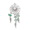 Natural Green Aventurine Chip Big Pendants PALLOY-AL0070-02-1