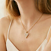 Brass Micro Pave Clear Cubic Zirconia Two Tone Heart Pendant Necklaces WGF7FF4-03-2