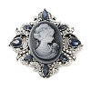 Retro Alloy Rhinestone Rhombus Brooch JEWB-B022-01AS-02-1