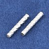 Brass Textured Tube Beads KK-H250-01A-S-2