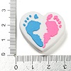 Heart with Footprint Food Grade Eco-Friendly Silicone Focal Beads SIL-K004-03-3