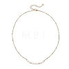 Natural Pearl Rice Beaded Pendant 304 Stainless Steel Satellite Chain Necklaces for Women NJEW-JN05782-4