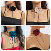 4Pcs 4 Colors Cloth Flower Collar Choker Necklace for Women Bride Wedding Party AJEW-TA0001-26-13