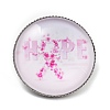 Breast Cancer Awareness Ribbon Glass Brooches JEWB-L019-01D-1