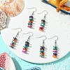 Dyed Shell Dangle Earrings EJEW-JE06083-2