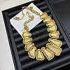 Vintage Alloy Textured Geometric Bib Necklaces for Women WGEA312-01-3