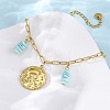 304 Stainless Steel Cable Chain Charm Bracelets BJEW-L708-02G-3