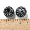 Printed Wood European Beads WOOD-G022-08A-04-3