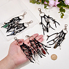 6Pcs 6 Styles Alloy Bell Key & Natural Mixed Stone Bullet Pendant Decorations HJEW-FH00324-3