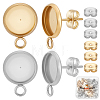 48Pcs 2 Styles Stainless Steel Stud Earring Findings STAS-BBC0010-23B-1