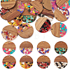 16Pcs 8 Colors Transparent Resin & Walnut Wood Pendants RESI-TA0002-10-9