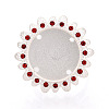 Adjustable Flower Alloy & Iron Rhinestone Bezel Cup Ring Base with Rotatable Tray MAK-T012-09S-2