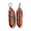 Synthetic Goldstone Double Terminal Pointed Pendants G-H308-05P-02-1