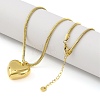 304 Stainless Steel Heart Pendant Flat Snake Chain Necklaces for Women NJEW-U012-01G-2