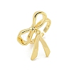 Rack Plated Brass Bowknot Open Cuff Ring for Women RJEW-Z039-16G-1