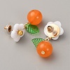 Resin Dangle Stud Earrings EJEW-WH0014-156-2