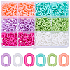 600Pcs 6 Styles Opaque Acrylic Linking Rings MACR-SP0002-37-1