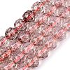 Crackle Transparent Glass Beads Strands GLAA-Q108-02A-09-1
