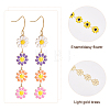 ANATTASOUL 3 Pairs 3 Colors Enamel Daisy Flower Dangle Earrings EJEW-AN0001-41-3