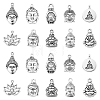 100Pcs 10 Styles Tibetan Style Zinc Alloy Charms TIBEP-CJ0003-08-1