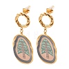 304 Stainless Steel Dangle Stud Earrings EJEW-A158-07A-G-2