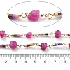 Natural Agate & Glass Link Chains CHC-K014-11G-02-3