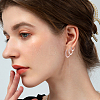 12Pcs 3 Styles Brass Rhinestone Hoop Earrings EJEW-GA0001-14-5
