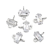 SHEGRACE Brass Pave Cubic Zirconia Rectangle Connector Charms XGRQ2O062-438A-P-2