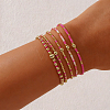 5Pcs 5 Styles Bohemian Style Glass Seed Bead & Brass Beads Stretch Bracelets Set for Women XX3462-6-2