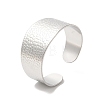 304 Stainless Steel Textured Wide Cuff Bangles for Women BJEW-L682-014P-3