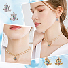 4Pcs 2 Colors Brass Micro Pave Colorful Cubic Zirconia Chrams ZIRC-BBC0001-10-5