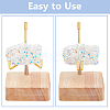 Square Wooden Crystal Rock Display Easels with Iron Holder ODIS-WH0038-28B-G-6